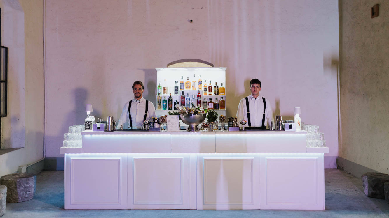 White Boiserie Bar